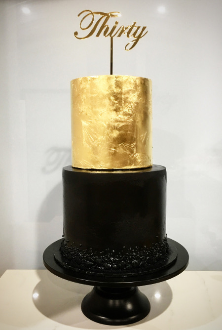 gold black cake